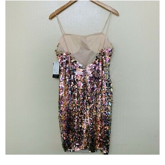 BHLDN Aidan Mattox sequin mini dress gold strap👗 - Picture 3 of 5